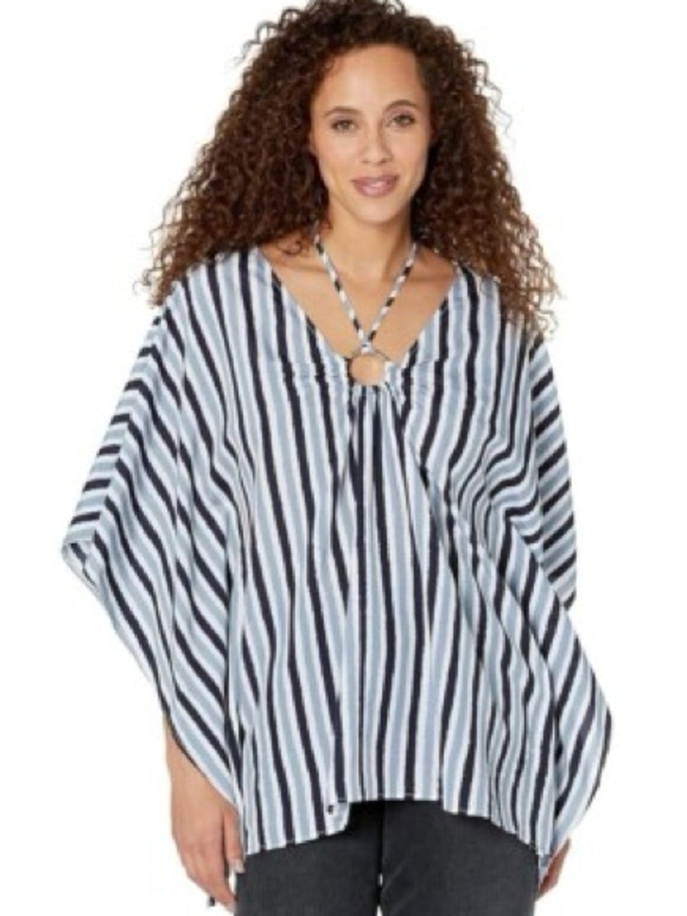 MICHAEL MICHAEL KORS Women's Ikat Ring Flutter Top SIZE L/XL